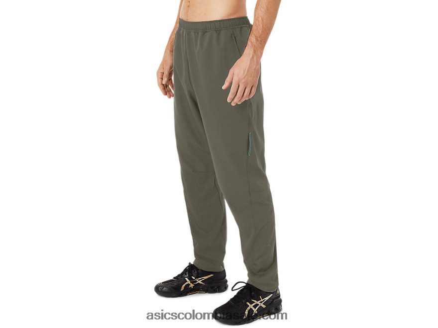 hombres Asics pantalones tejidos manto verde 20X82N1438