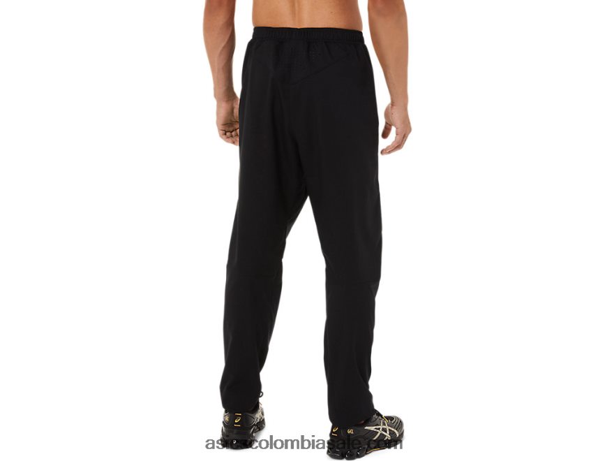 hombres Asics pantalones tejidos rendimiento negro 20X82N1445