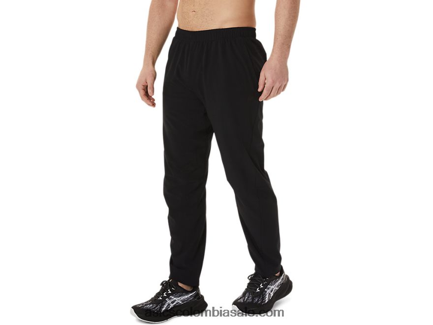 hombres Asics pantalones tejidos rendimiento negro 20X82N984
