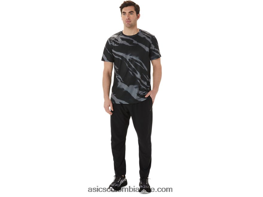 hombres Asics pantalones tejidos rendimiento negro 20X82N984