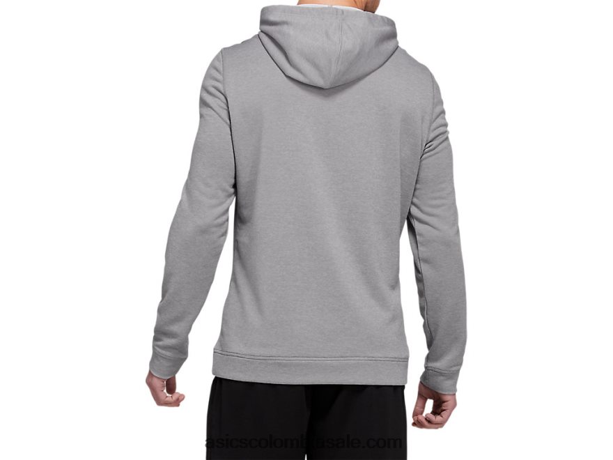 hombres Asics sudadera con capucha de felpa francesa yeso jaspeado/blanco 20X82N1971