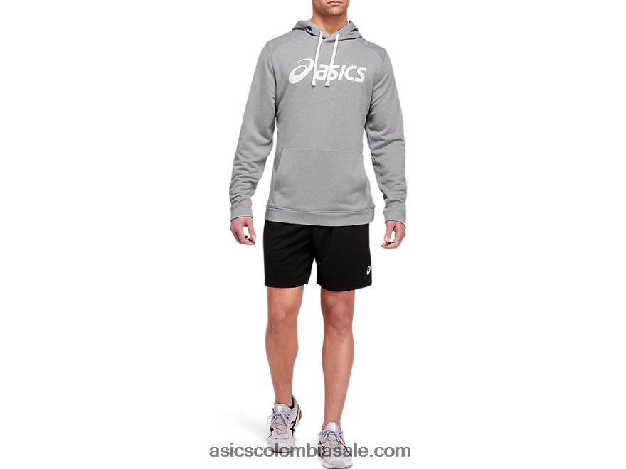 hombres Asics sudadera con capucha de felpa francesa yeso jaspeado/blanco 20X82N1971