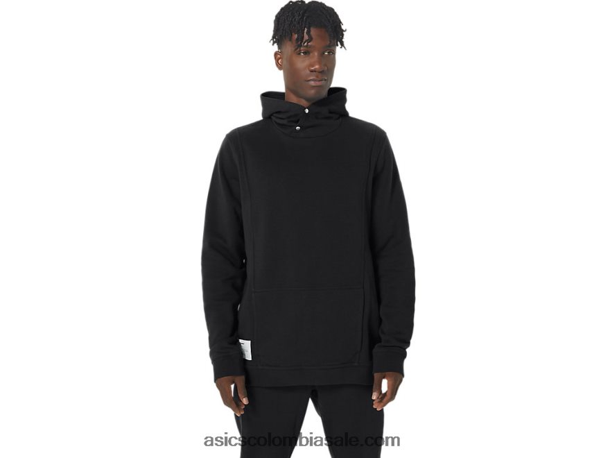 hombres Asics sudadera con capucha de lana de domingo rendimiento negro 20X82N15