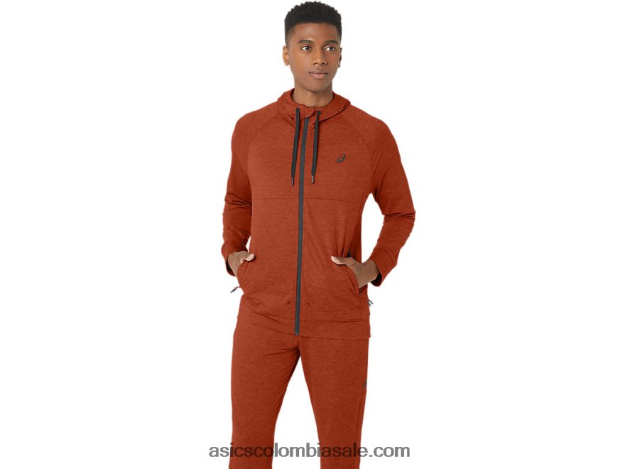 hombres Asics sudadera con capucha tech fz 2.0 tinte espacial con leche con especias 20X82N299