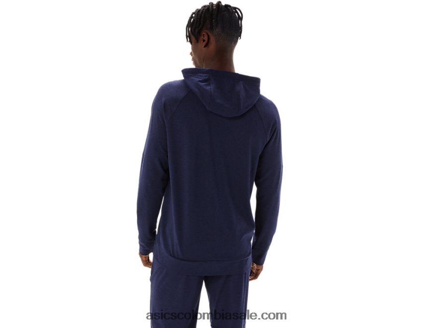 hombres Asics sudadera con cremallera completa chaquetón/perforado negro 20X82N867