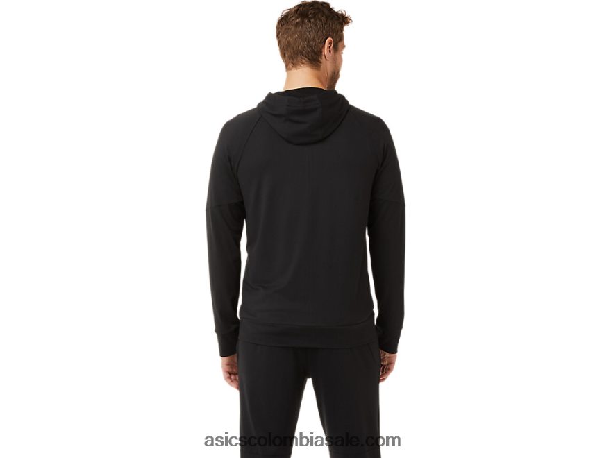 hombres Asics sudadera con cremallera completa rendimiento negro 20X82N2029