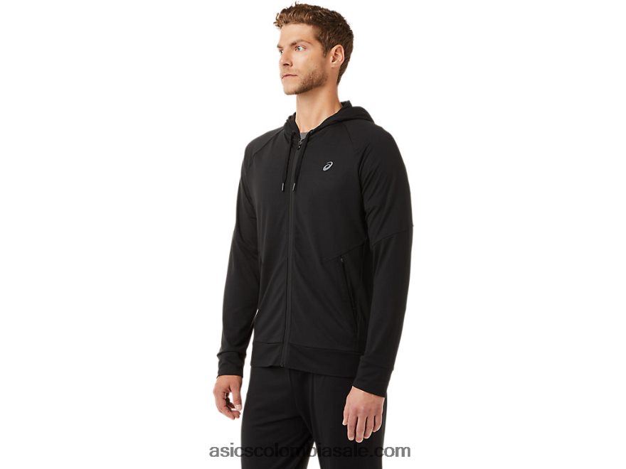 hombres Asics sudadera con cremallera completa rendimiento negro 20X82N2029