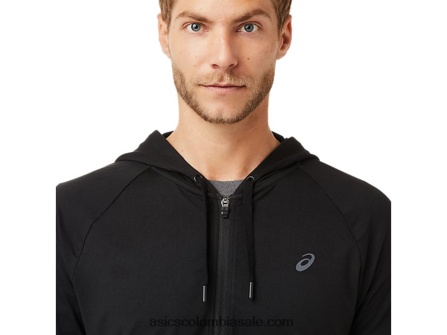 hombres Asics sudadera con cremallera completa rendimiento negro 20X82N2029