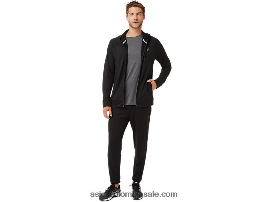hombres Asics sudadera con cremallera completa rendimiento negro 20X82N2029