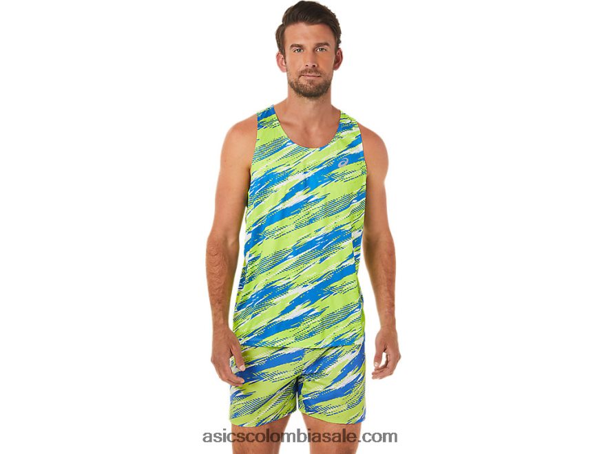 hombres Asics camiseta de inyección de color peligro verde 20X82N1432