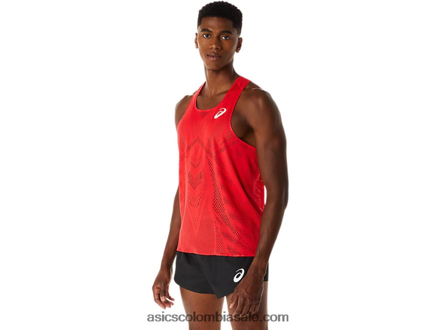 hombres Asics camiseta de jacquard actibreeze rojo electrico 20X82N130