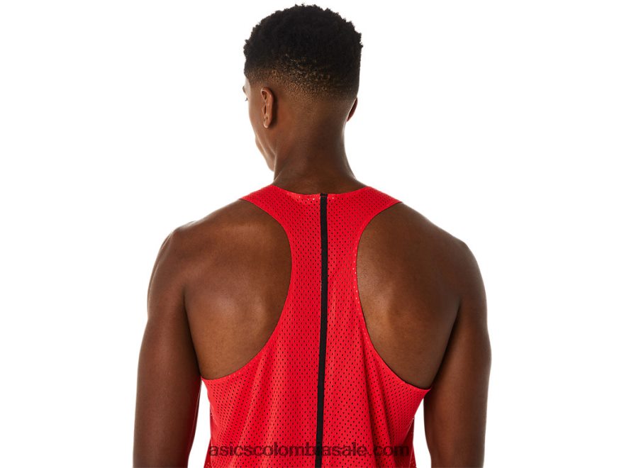 hombres Asics camiseta de jacquard actibreeze rojo electrico 20X82N130