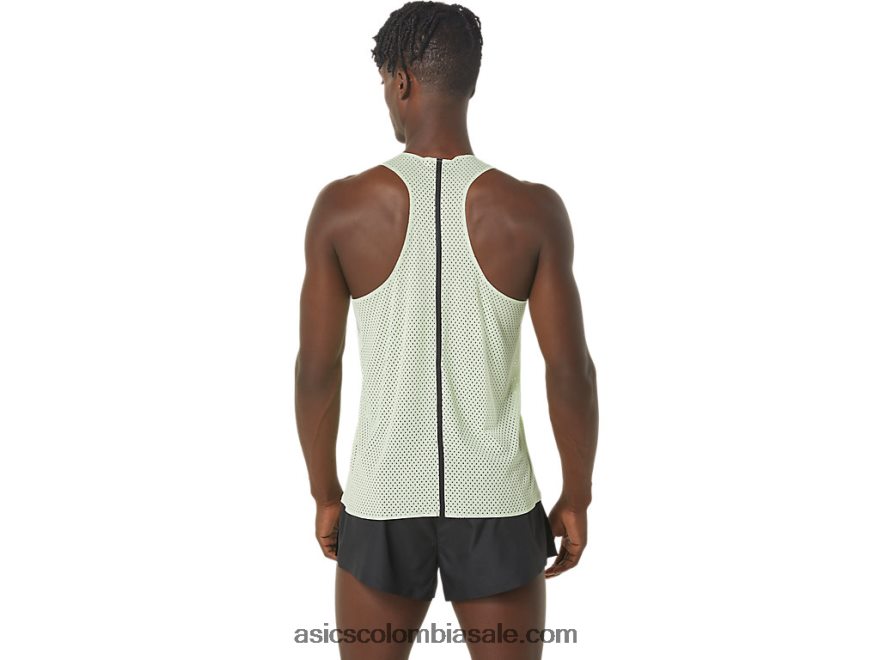 hombres Asics camiseta de jacquard actibreeze susurro verde 20X82N280