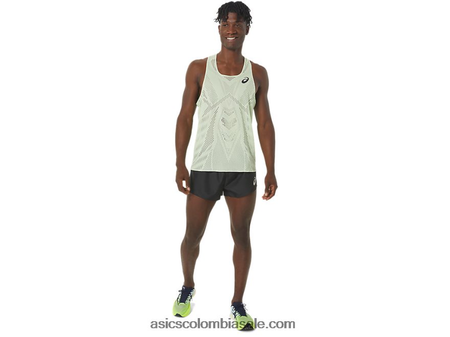 hombres Asics camiseta de jacquard actibreeze susurro verde 20X82N280