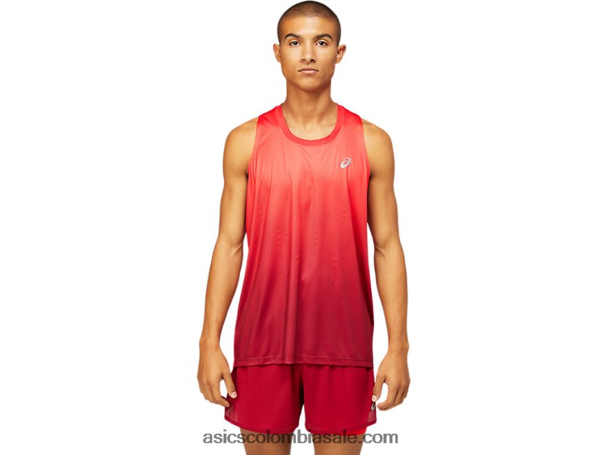 hombres Asics camiseta kasane rojo eléctrico/burdeos 20X82N1798