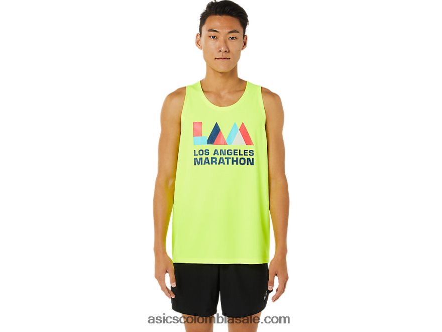 hombres Asics camiseta lam ready-set ii amarillo de seguridad 20X82N1619