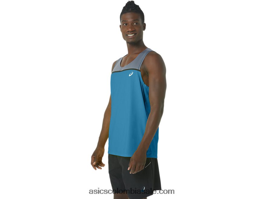 hombres Asics camiseta pr lyte isla azul 20X82N196