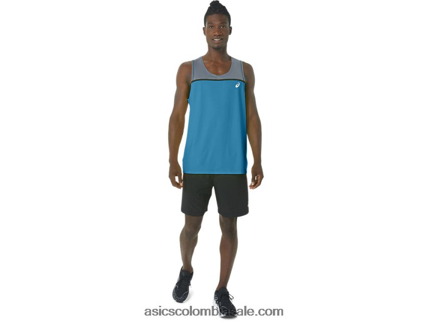 hombres Asics camiseta pr lyte isla azul 20X82N196