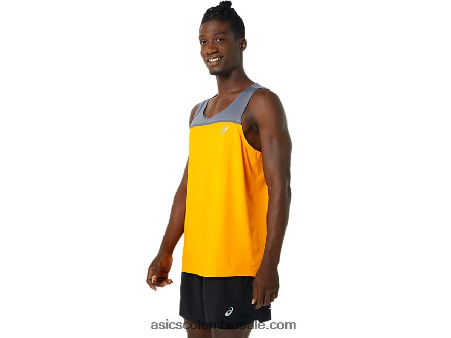hombres Asics camiseta pr lyte ámbar/metrópolis 20X82N1035