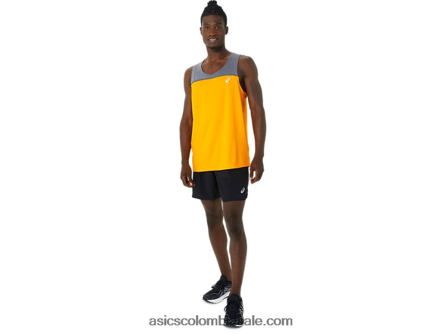 hombres Asics camiseta pr lyte ámbar/metrópolis 20X82N1035