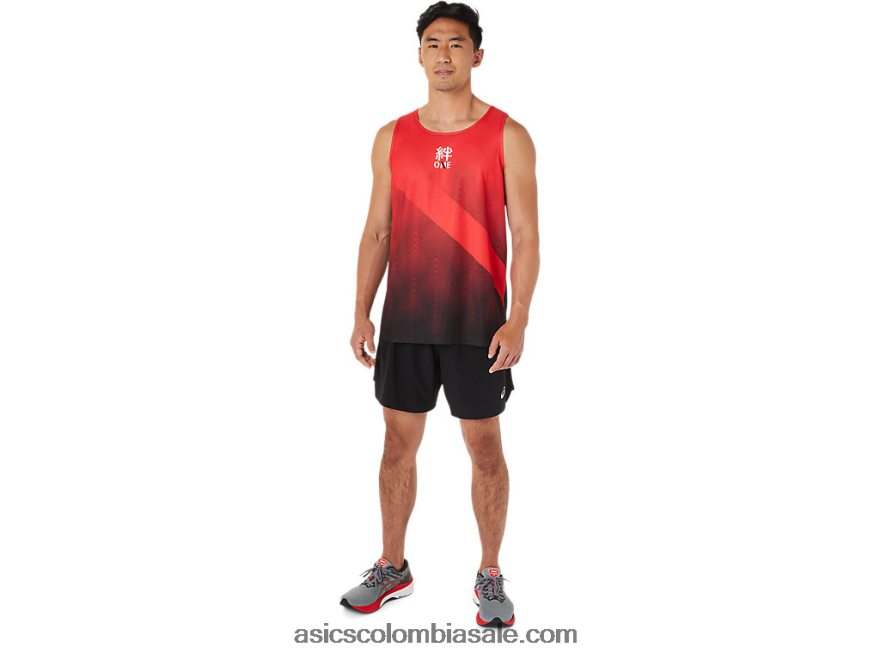 hombres Asics camiseta rojo electrico 20X82N1648