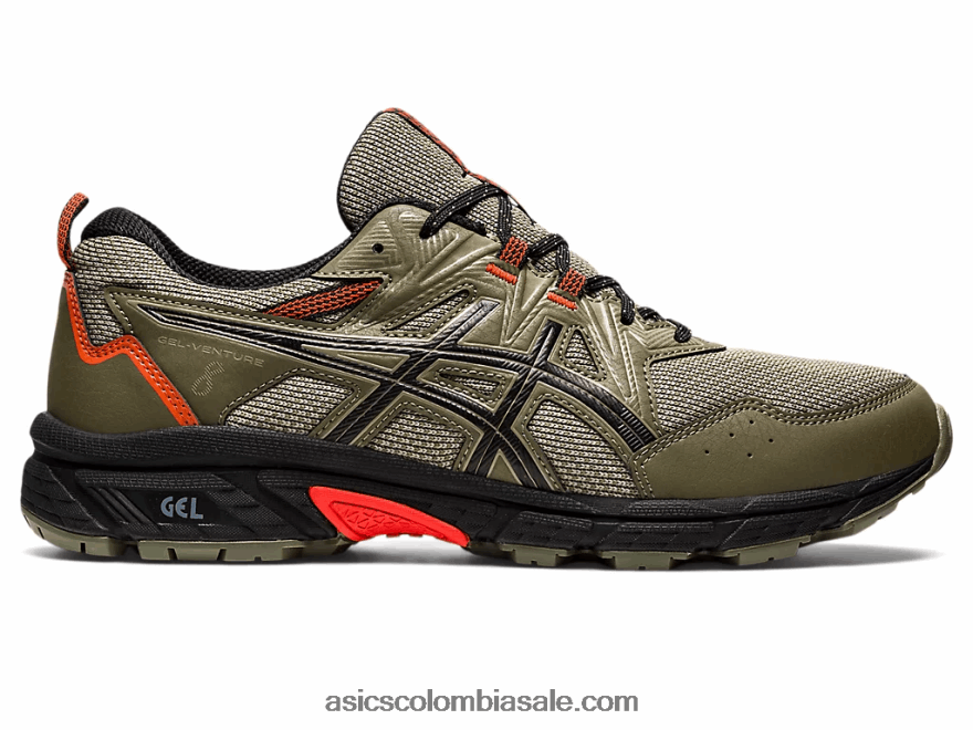 hombres Asics empresa de gel 8 manto verde/negro 20X82N924