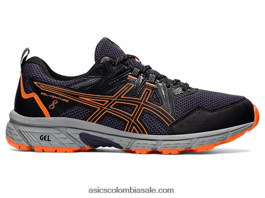 hombres Asics empresa de gel 8 negro/naranja impactante 20X82N1490