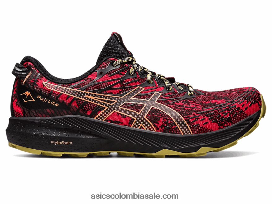 hombres Asics fuji lite 3 rojo eléctrico/negro 20X82N620