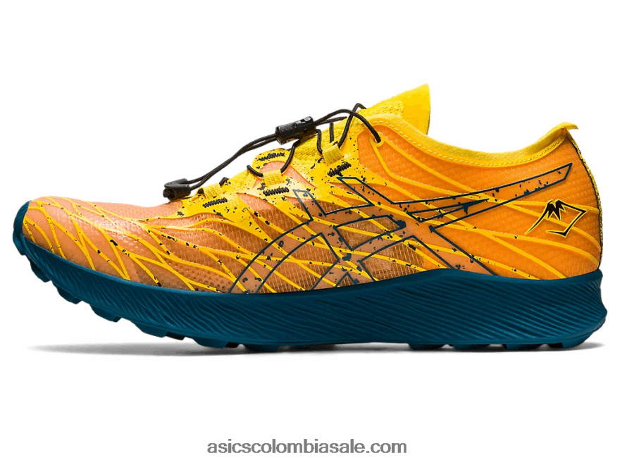 hombres Asics fujivelocidad amarillo dorado/verde azulado tinta 20X82N636