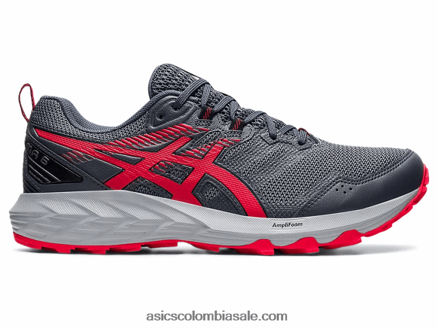 hombres Asics gel-sonoma 6 gris portador/rojo eléctrico 20X82N1777
