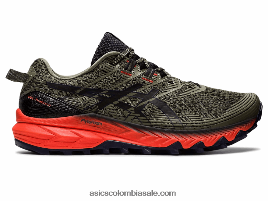 hombres Asics gel-trabuco 10 manto verde/medianoche 20X82N599