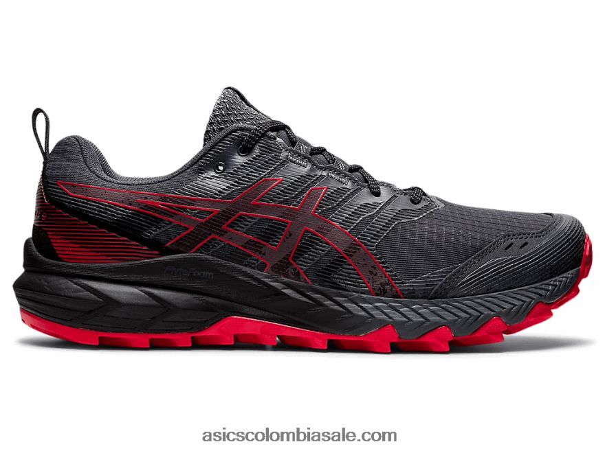 hombres Asics gel-trabuco 9 gris portador/rojo eléctrico 20X82N670
