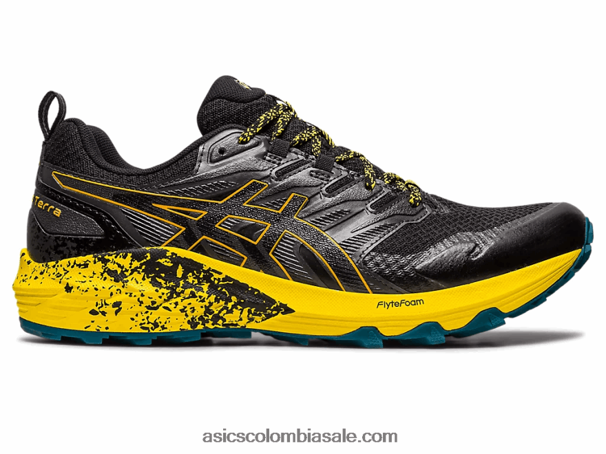 hombres Asics gel-trabuco terra negro/tormenta de arena 20X82N640