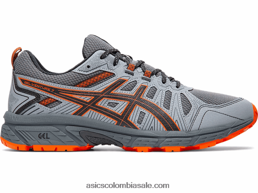 hombres Asics gel-venture 7 extra ancho gris portador/habanero 20X82N2110