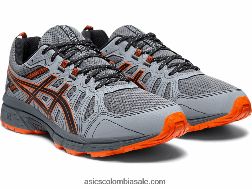 hombres Asics gel-venture 7 extra ancho gris portador/habanero 20X82N2110