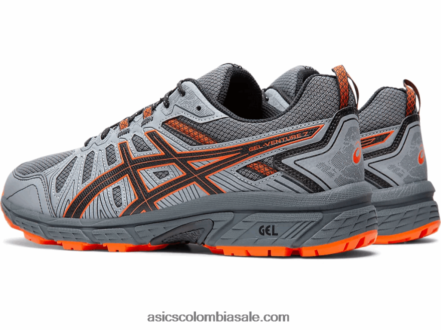 hombres Asics gel-venture 7 extra ancho gris portador/habanero 20X82N2110