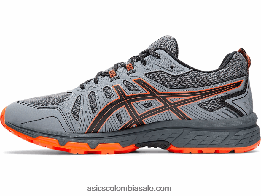 hombres Asics gel-venture 7 extra ancho gris portador/habanero 20X82N2110