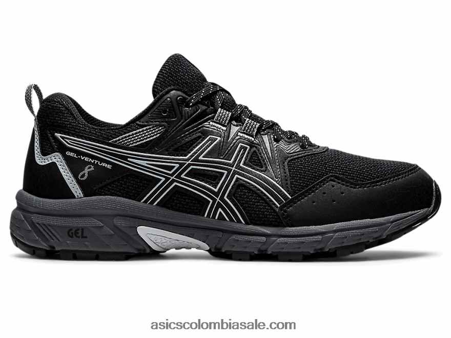 hombres Asics gel-venture 8(d) negro/gris piedmont 20X82N1520