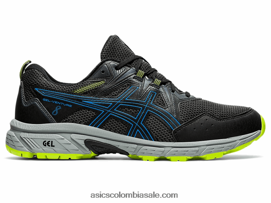 hombres Asics gel-venture 8 extra ancho negro/azul directorio 20X82N1850