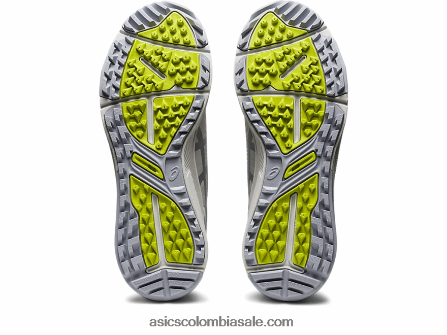 hombres Asics deslizamiento de curso de gel gris glaciar/lima neón 20X82N505