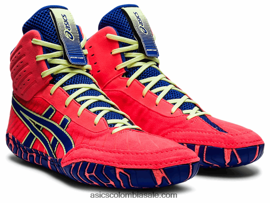 hombres Asics agresor 4 coral resplandeciente/azul lapislázuli 20X82N1833