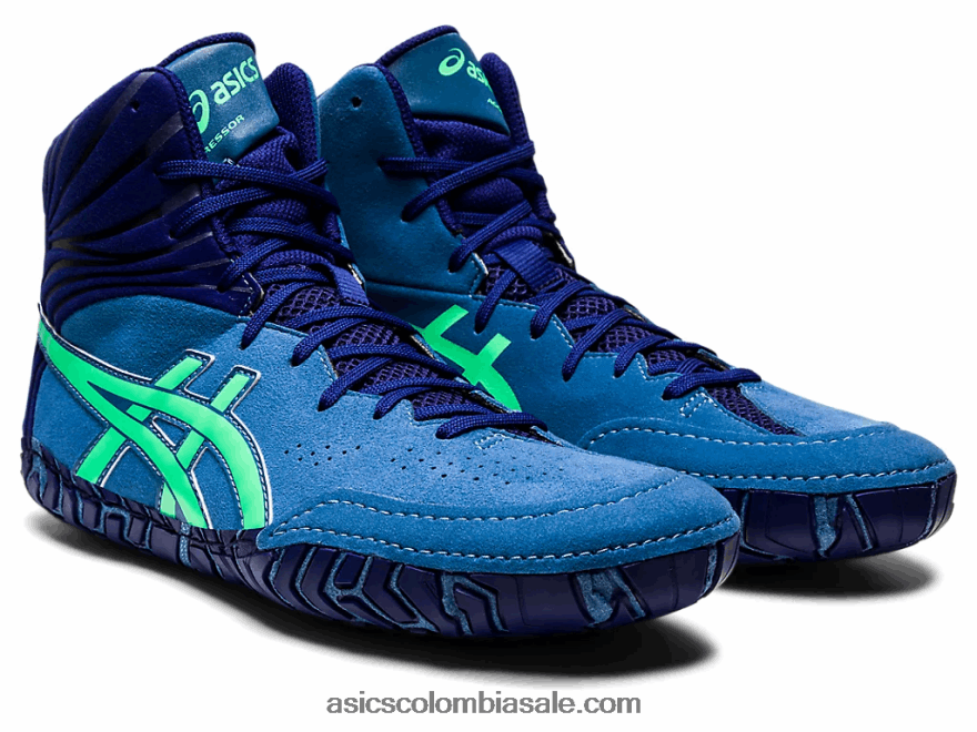 hombres Asics agresor 5 azul/hoja nueva 20X82N1126