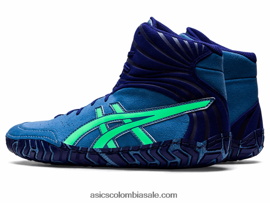 hombres Asics agresor 5 azul/hoja nueva 20X82N1126