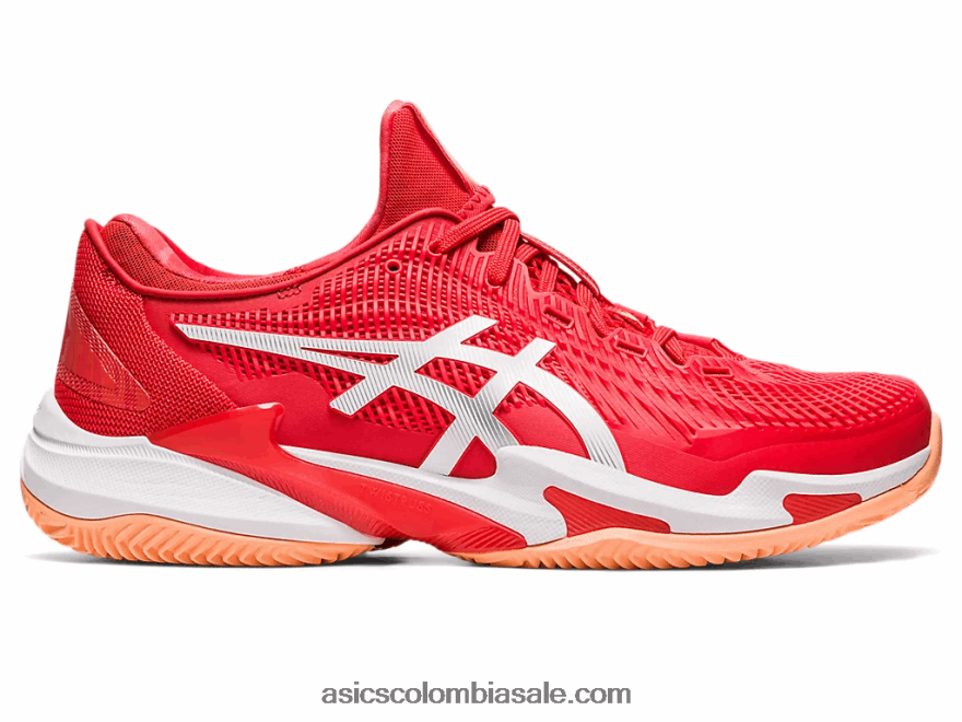 hombres Asics cancha ff 3 novak arcilla rojo fuego/blanco 20X82N74