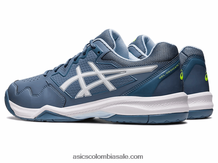 hombres Asics gel dedicado 7 acero azul/blanco 20X82N412