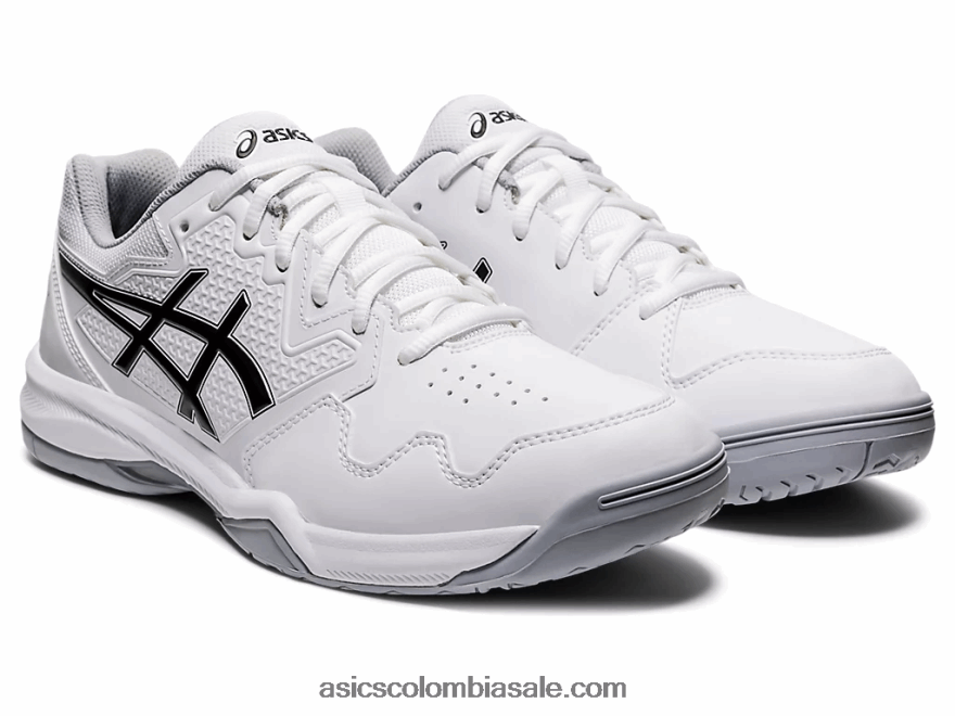 hombres Asics gel dedicado 7 blanco negro 20X82N1771