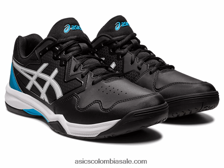 hombres Asics gel dedicado 7 negro/azul isla 20X82N433