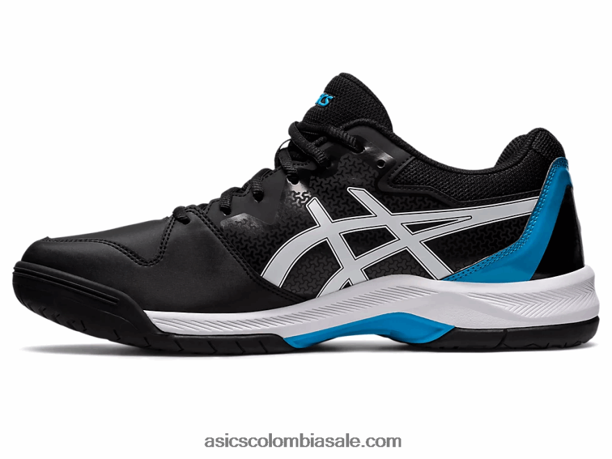 hombres Asics gel dedicado 7 negro/azul isla 20X82N433