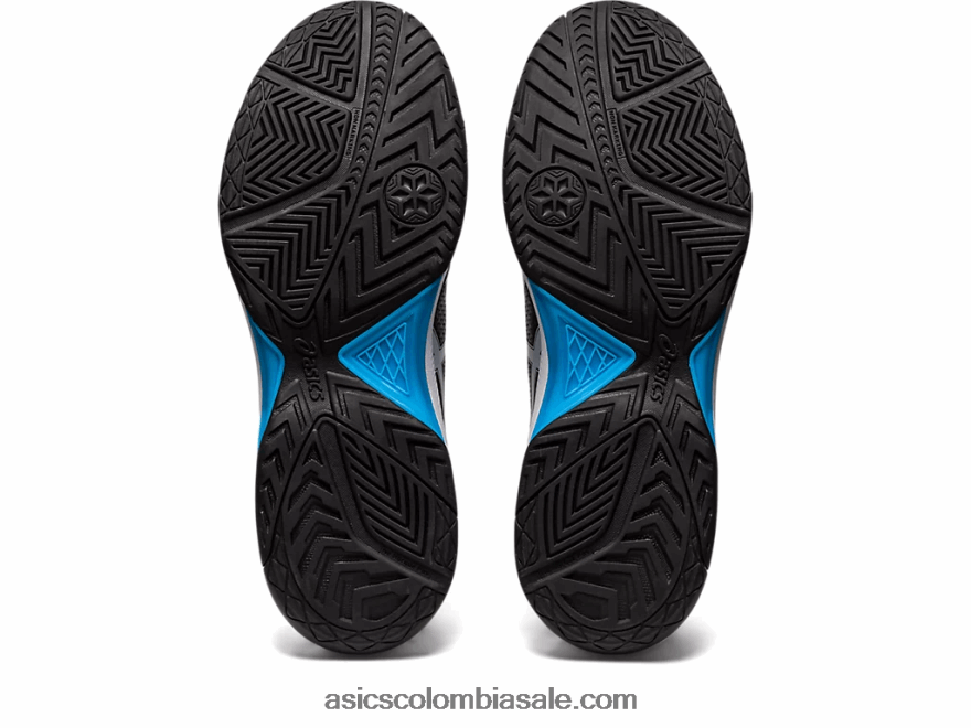 hombres Asics gel dedicado 7 negro/azul isla 20X82N433