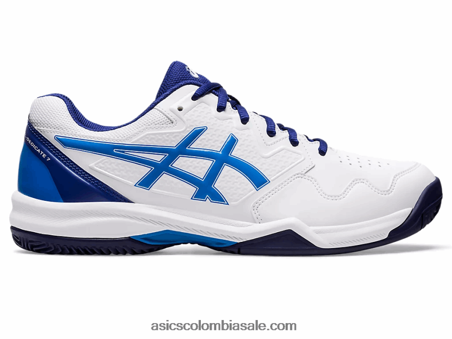 hombres Asics gel-dedicate 7 arcilla blanco/azul eléctrico 20X82N1147
